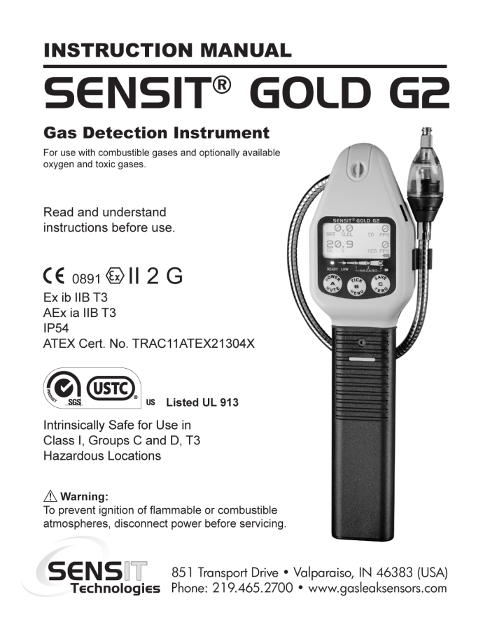 SENSIT GOLD G2 Manual png